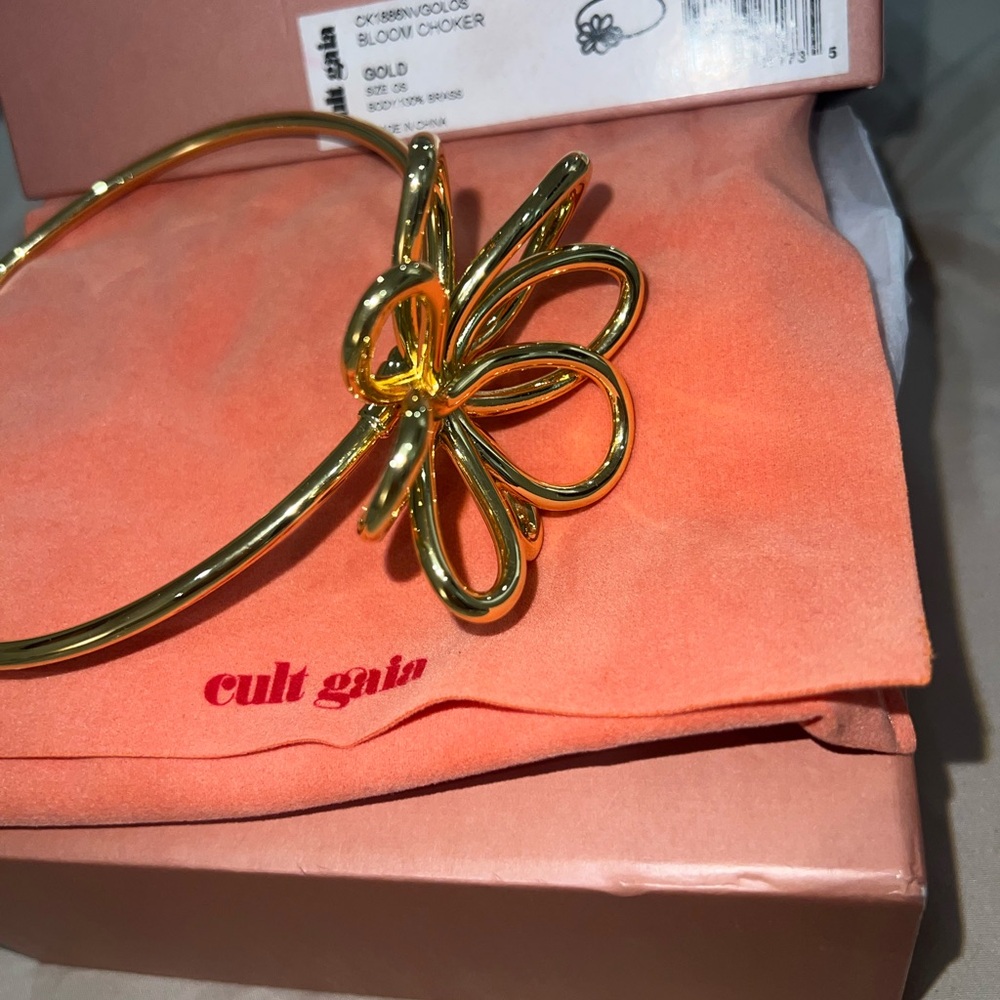 Cult Gaia Gold Floral Choker